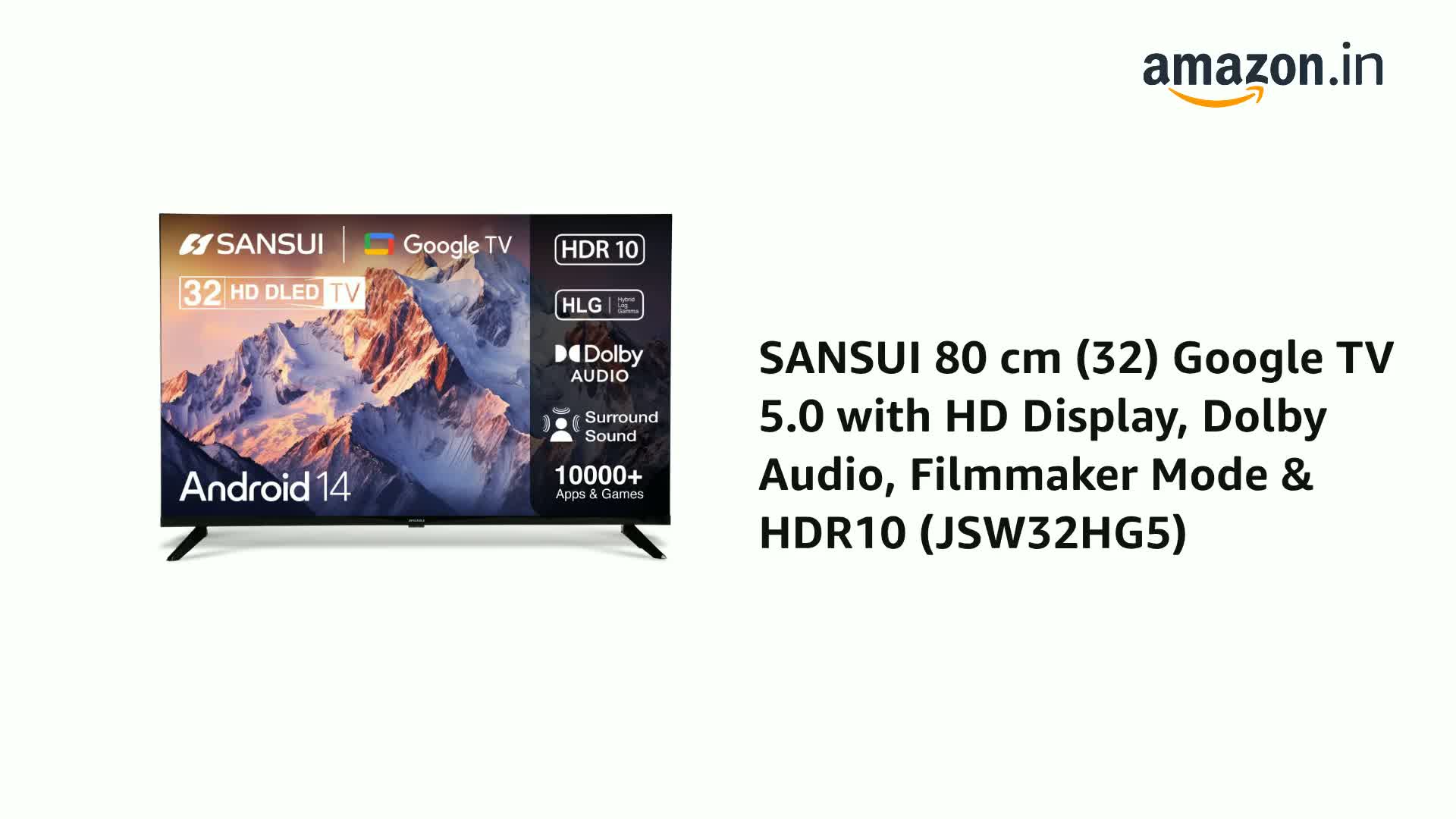 SANSUI 2025 New Launch 80 cm (32) | HD Smart Google 5.0 (Android